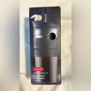 *NIB* BODUM Double Wall Travel Press - 0.45L - 15oz - Black - Coffee or Tea